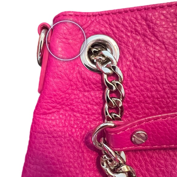 Michael Kors Fuchsia Soft Leather Jet Set Shoulder Bag with Chain Handles - Picture 10 of 11